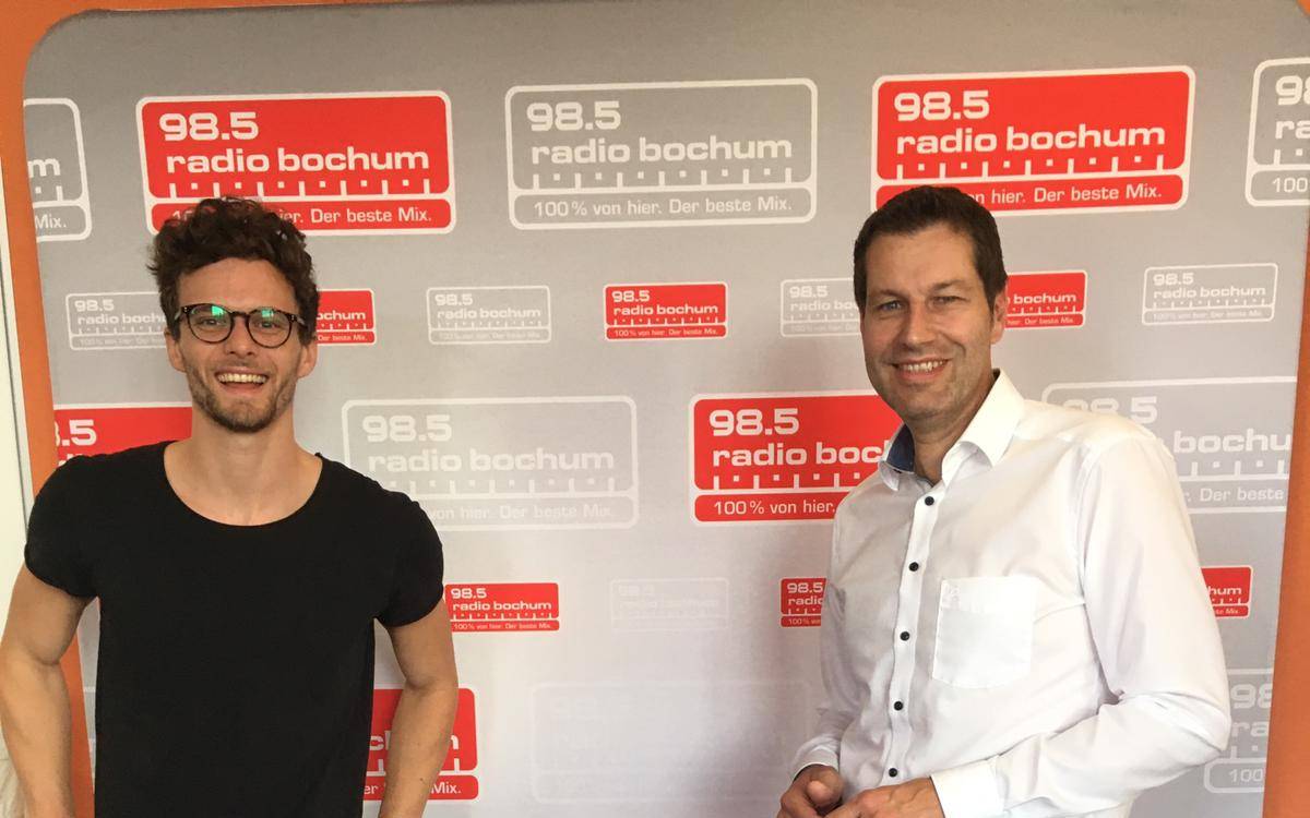 Morgenmacher Felix Groß mit Oberbürgermeister Thomas Eiskirch.