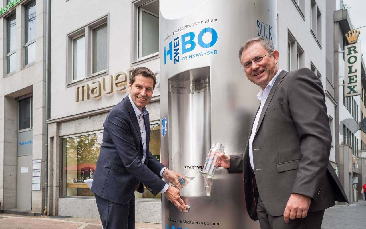 Mobiler Trinkwasserspender in der Bochumer City
