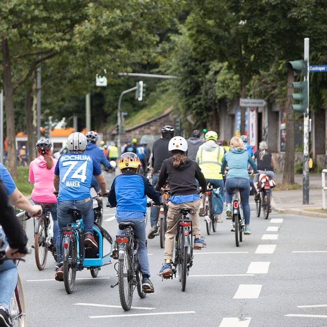 Fahrradfahrer von hinten