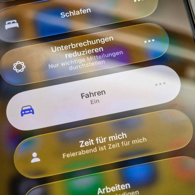 In der Fokusauswahl beim iPhone ist der Fahrfokus ausgewählt