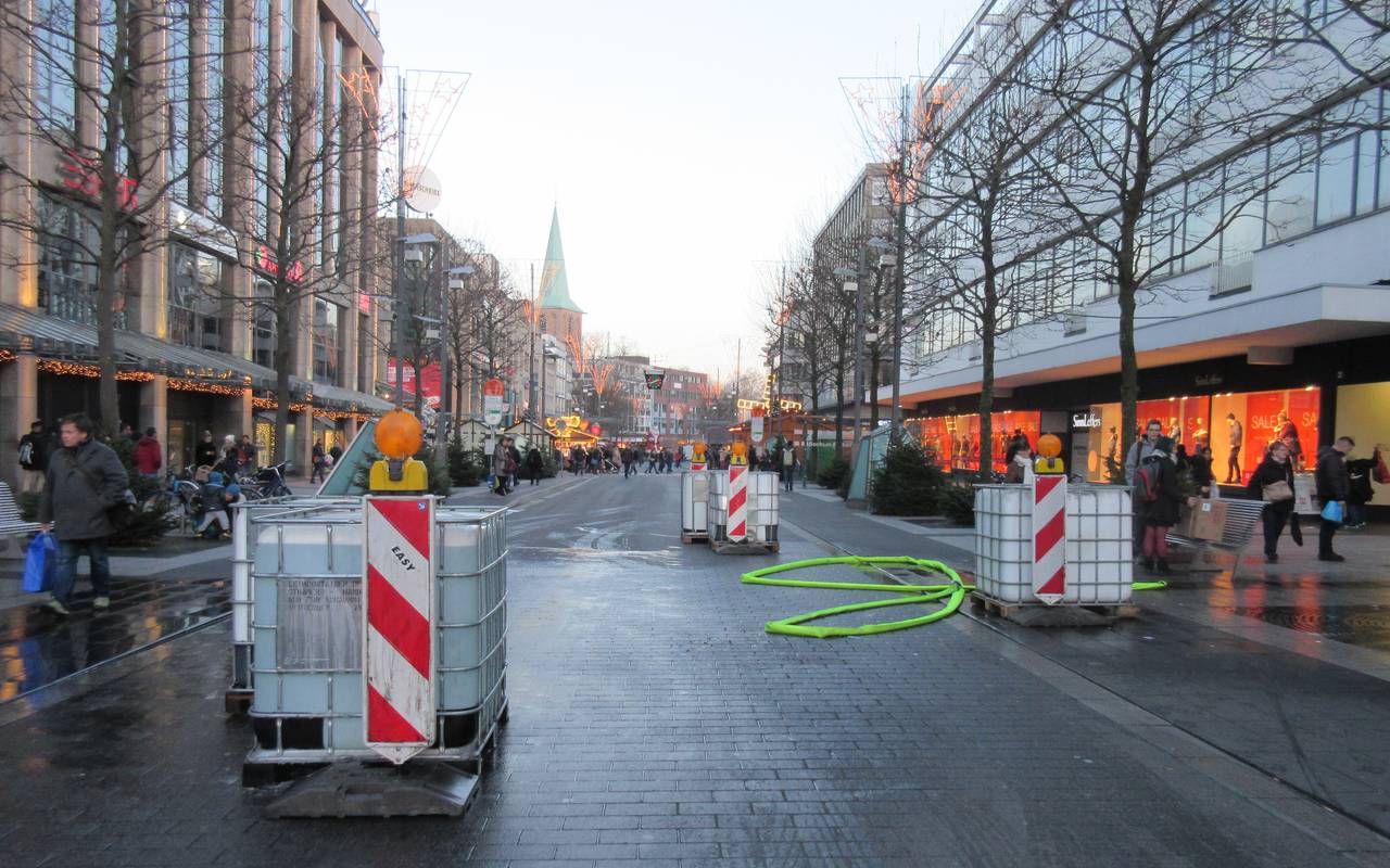 Straßensperre auf der Bongardstraße