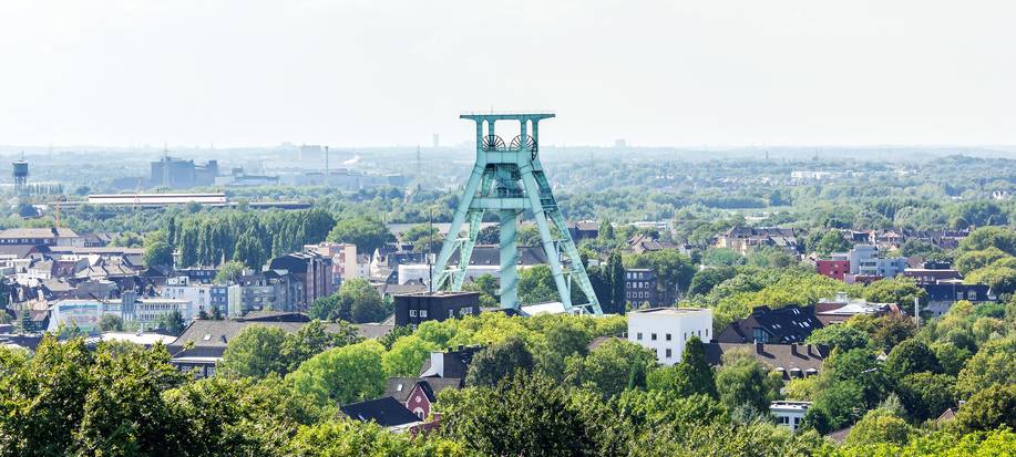 Blick auf den Förderturm in Bochum.