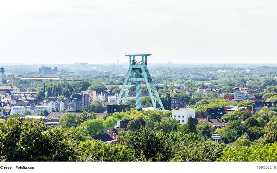 Blick auf den Förderturm in Bochum.