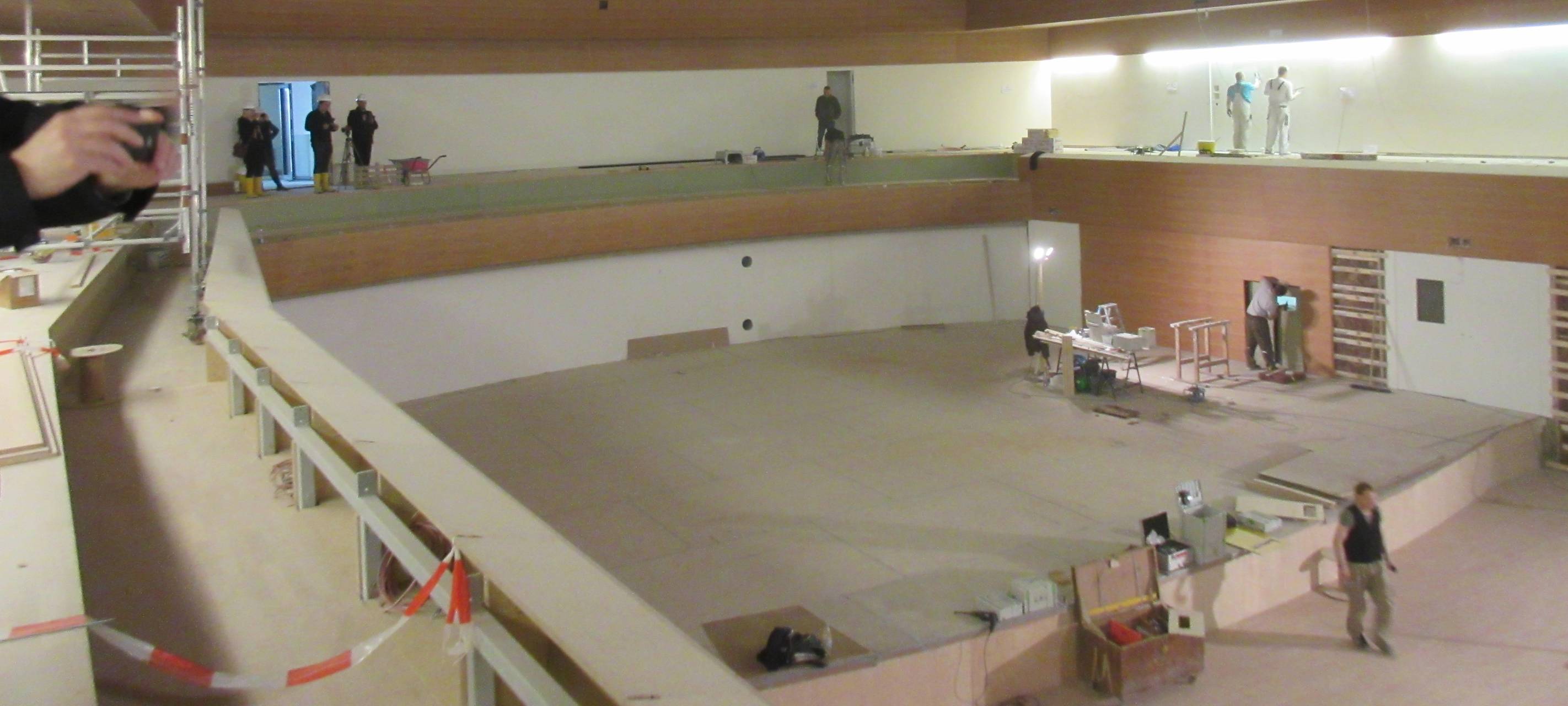 Der Bau des Großen Saals des Musikforums im April 2016