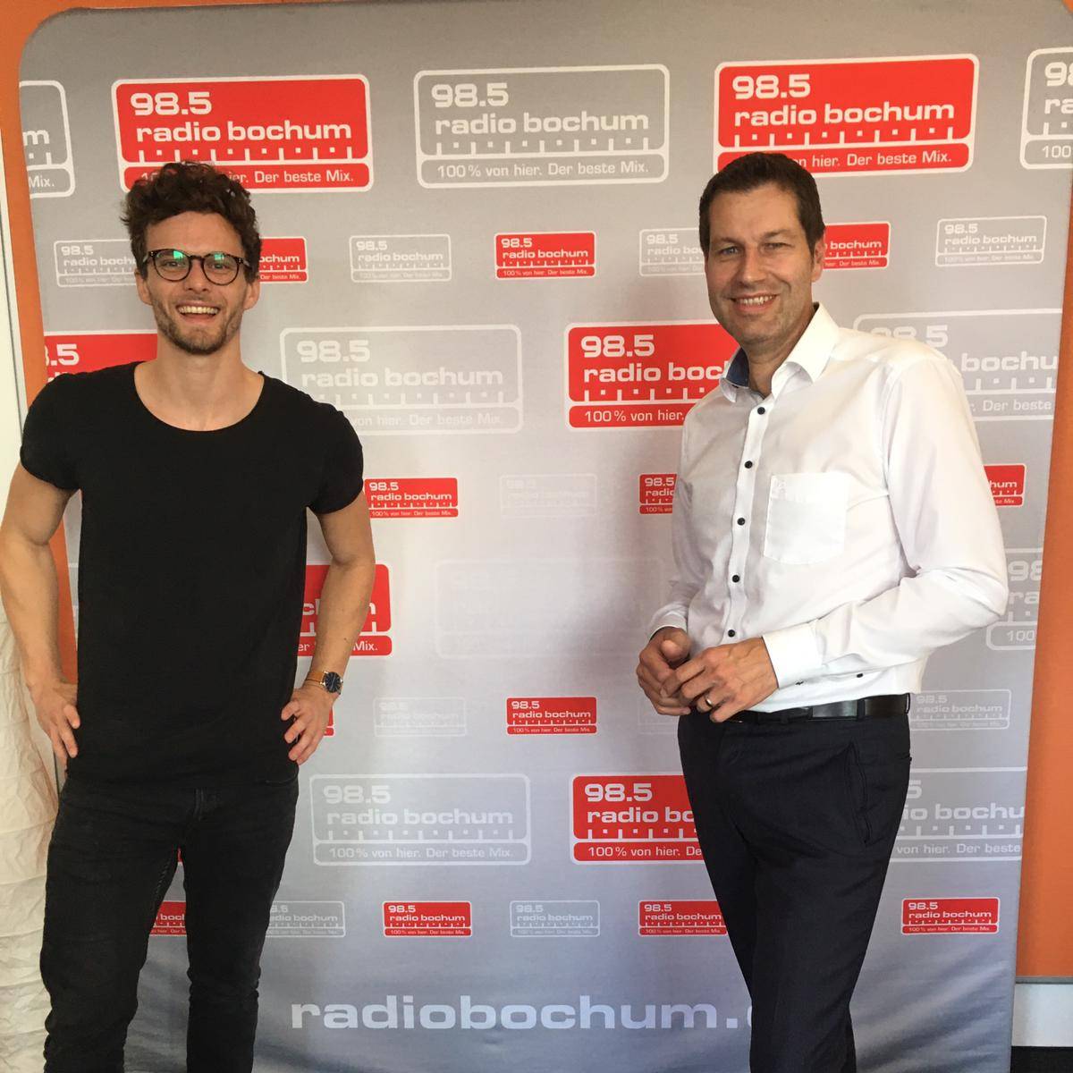 Morgenmacher Felix Groß mit Oberbürgermeister Thomas Eiskirch.