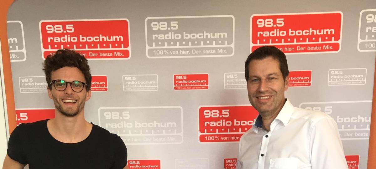 Morgenmacher Felix Groß mit Oberbürgermeister Thomas Eiskirch.