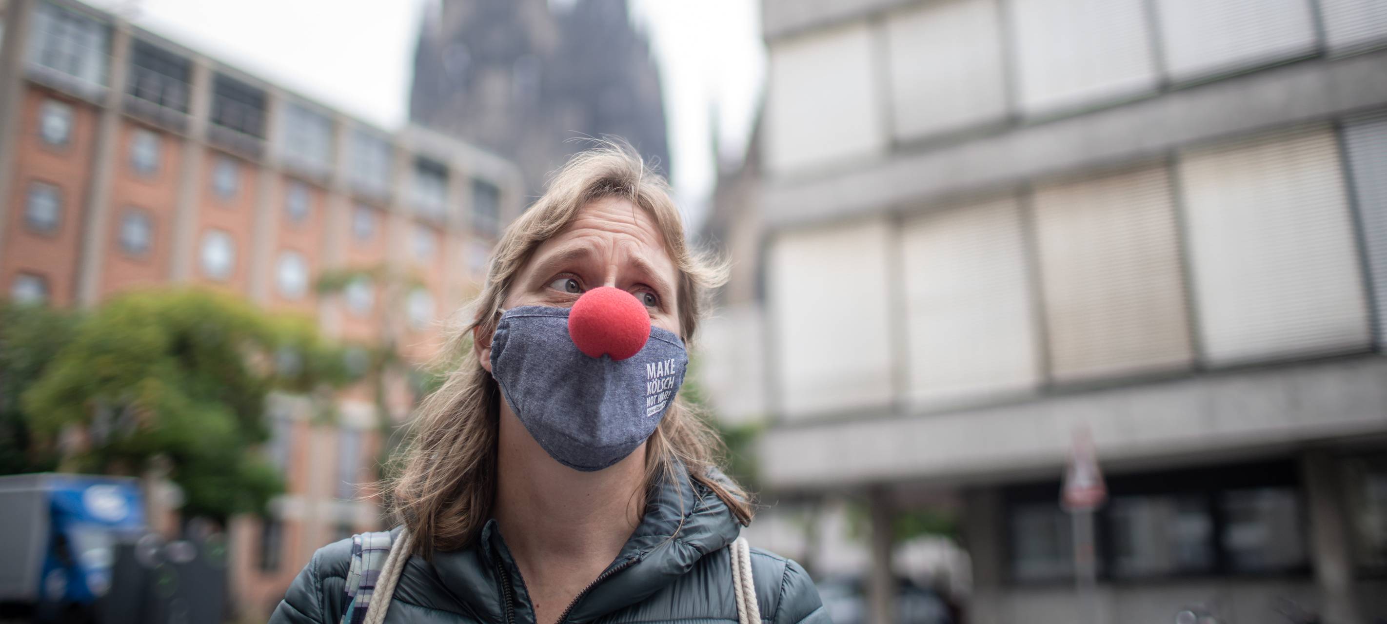 Trauriger Clown am 11.11.2020 in Köln