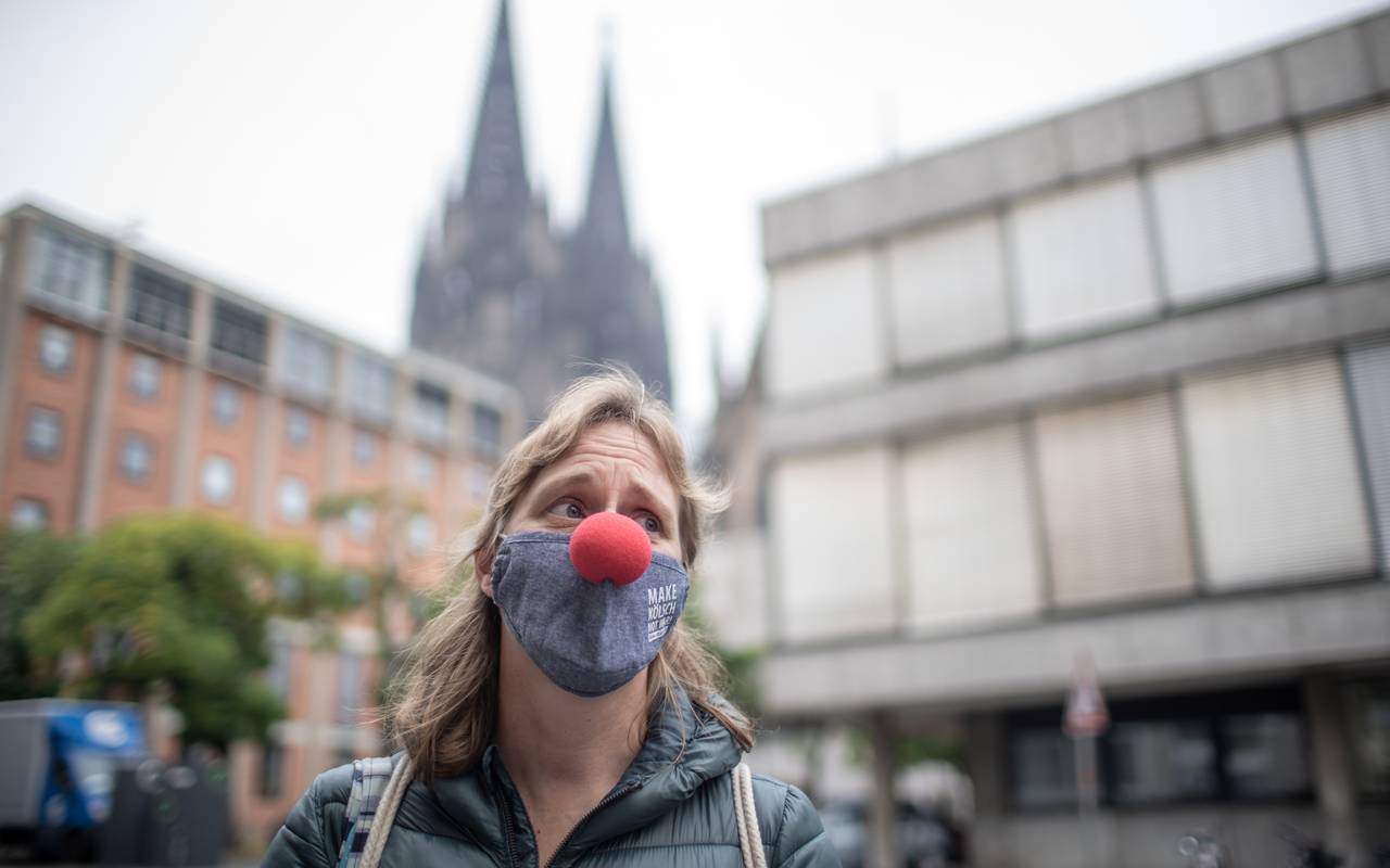 Trauriger Clown am 11.11.2020 in Köln