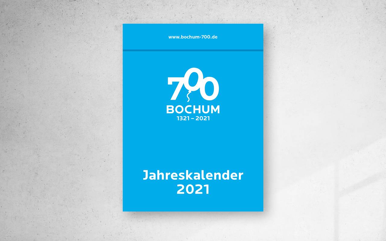 Abreißkalender zu 700 Jahr Bochum in hellblau