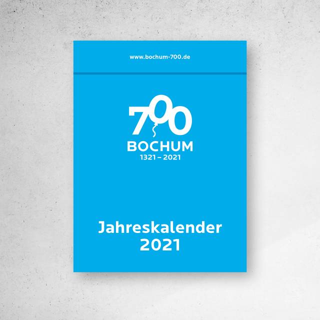 Abreißkalender zu 700 Jahr Bochum in hellblau
