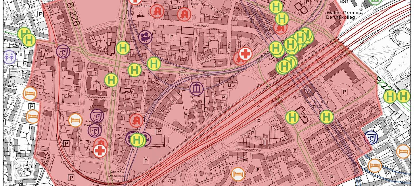 Sperrkarte Bombenfund Neustraße