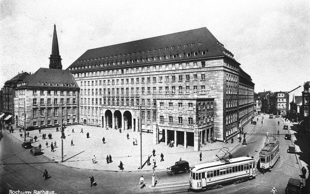 Altes Bild vom Bochumer Rathaus