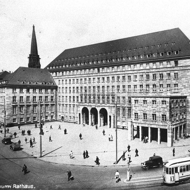 Altes Bild vom Bochumer Rathaus