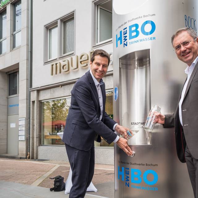 Mobiler Trinkwasserspender in der Bochumer City