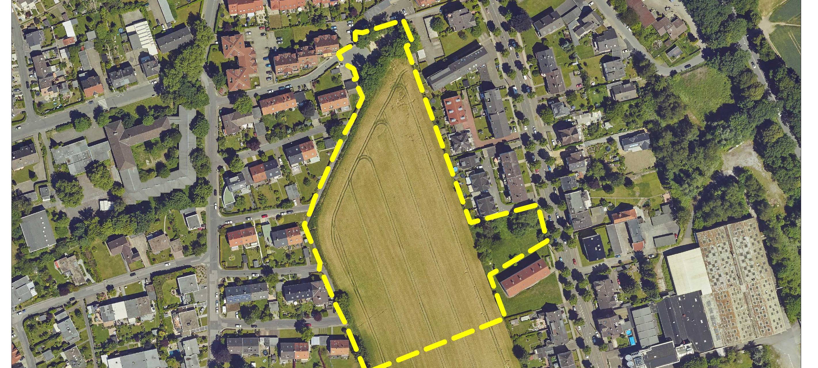 Fläche des Neubaugebiets im Stadtplan