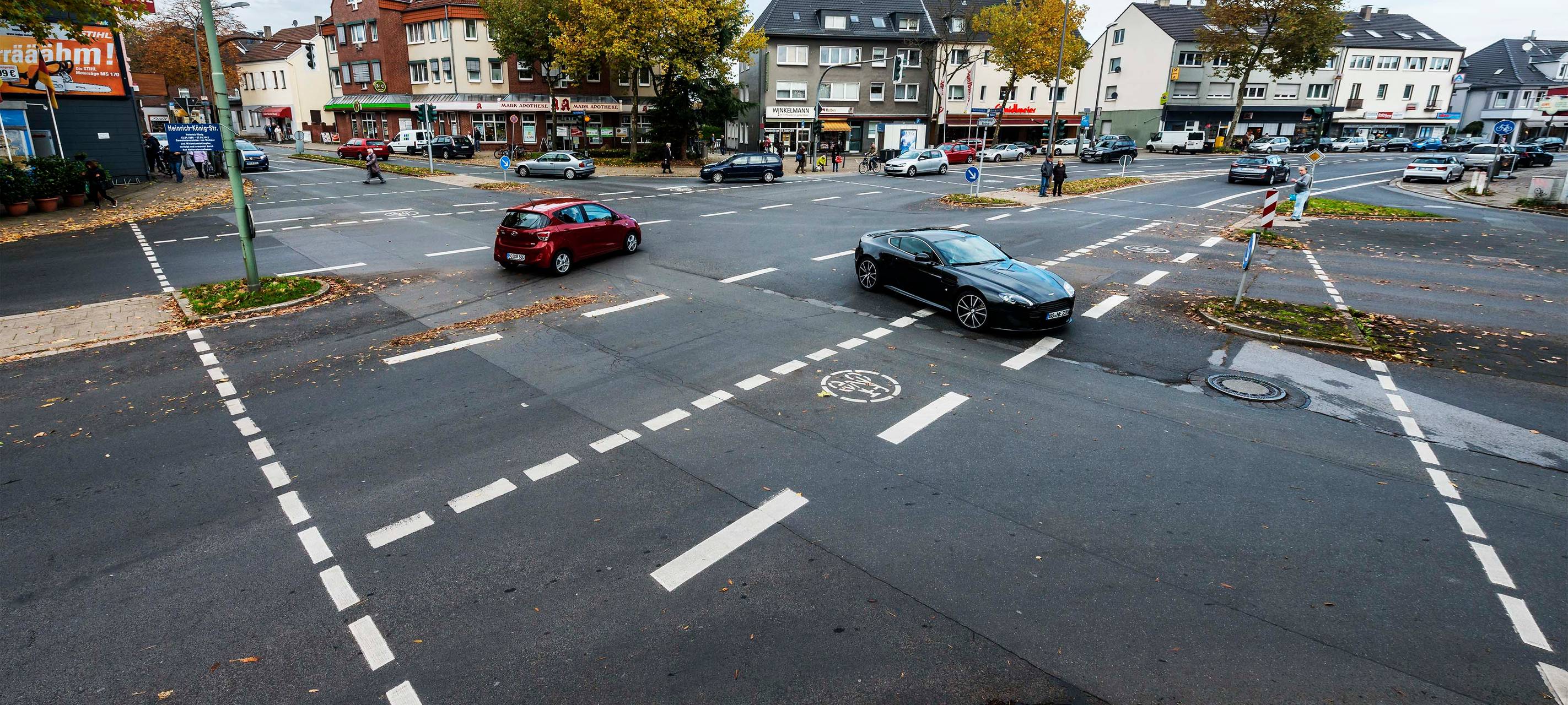 Kreuzung Markstraße / Kemnader Straße / Karl-Friedrich-Straße / Heinrich-König-Straße in Bochum-Weitmar-Mark