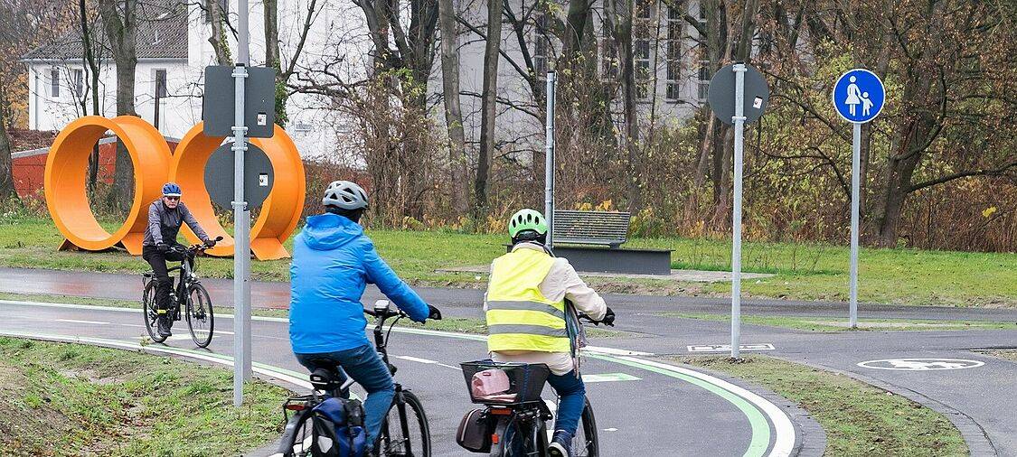Radfahrer auf dem RS 1 in Bochum