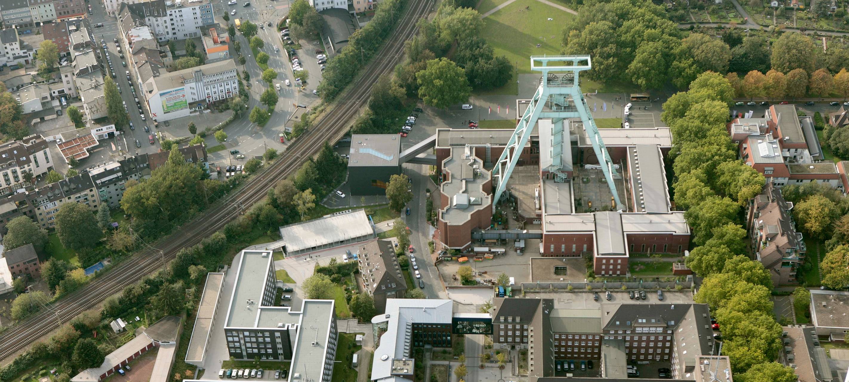 Luftbild Polizeipräsidium Bochum und Deutsches Bergbaumuseum