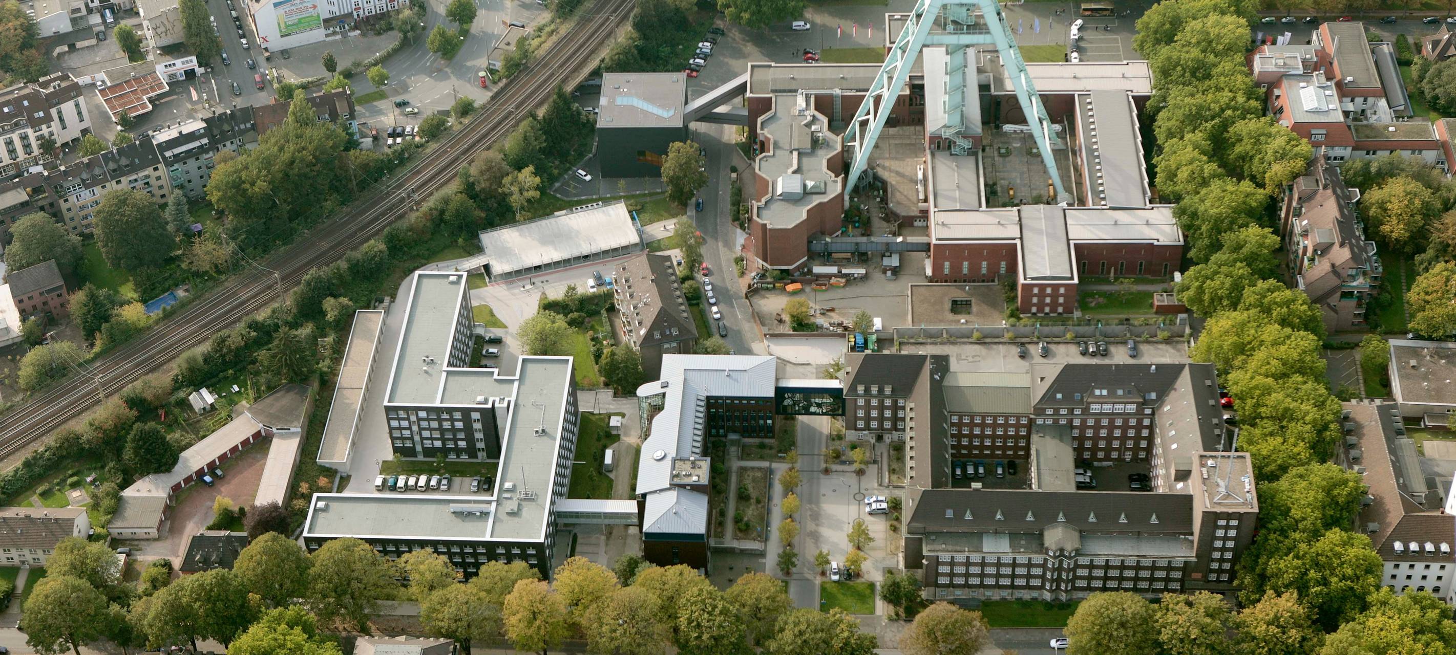Luftbild Polizeipräsidium Bochum und Deutsches Bergbaumuseum