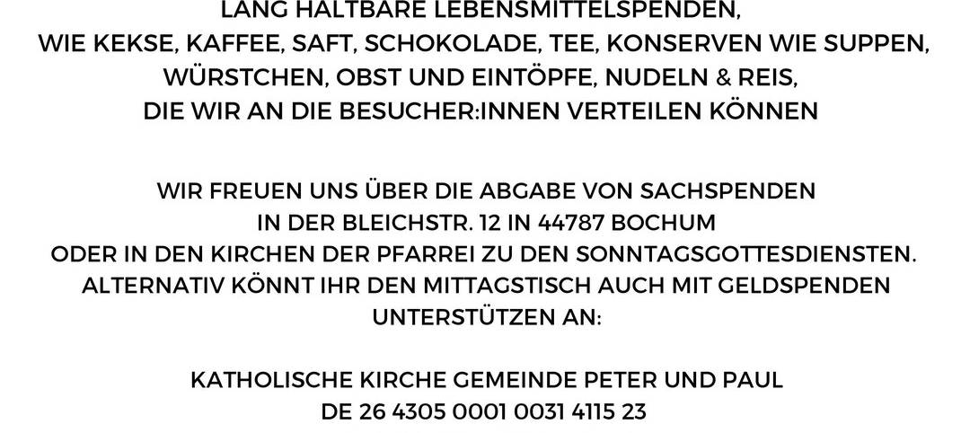 Ökumenischer Mittagstisch in Bochum-Hamme