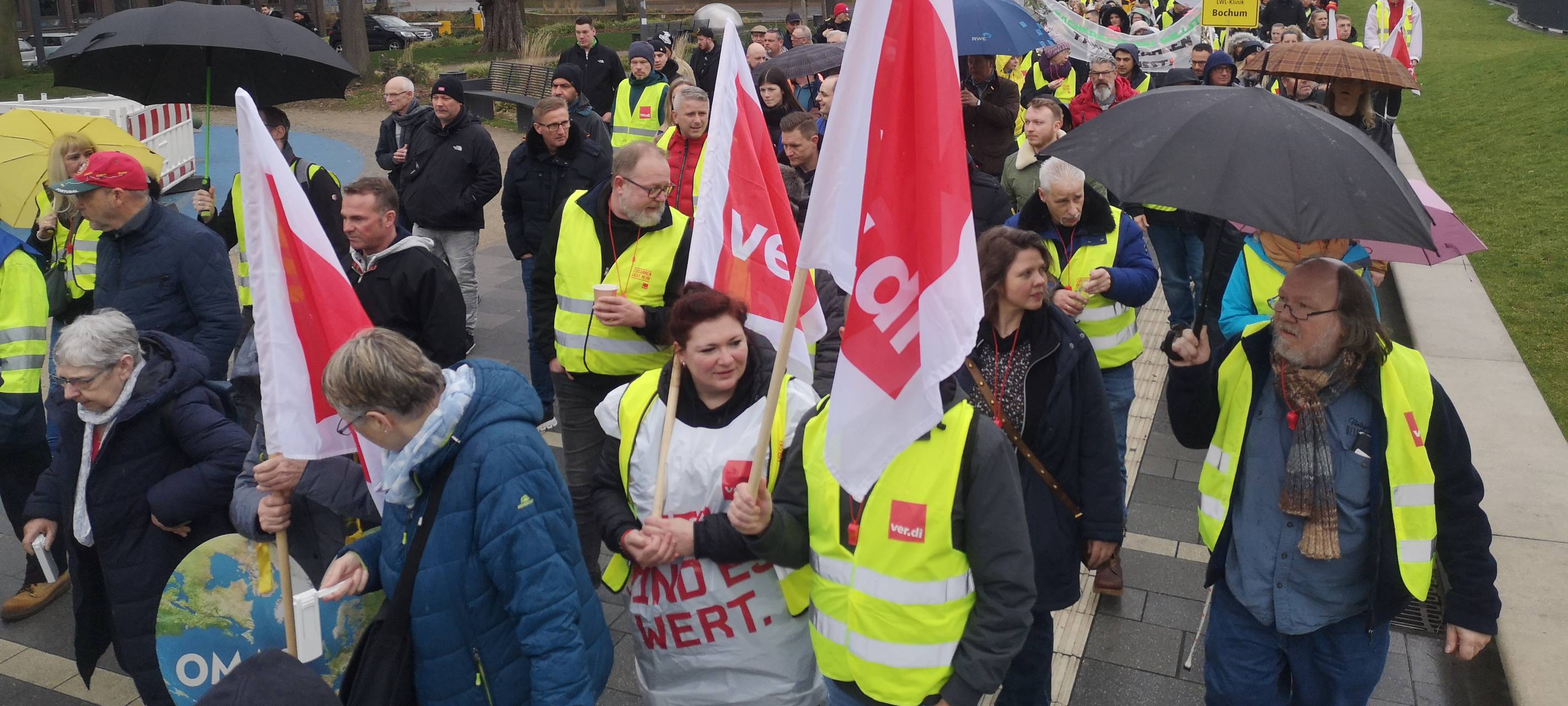 Warnstreik der Gewerkschaft ver.di in Gelsenkirchen