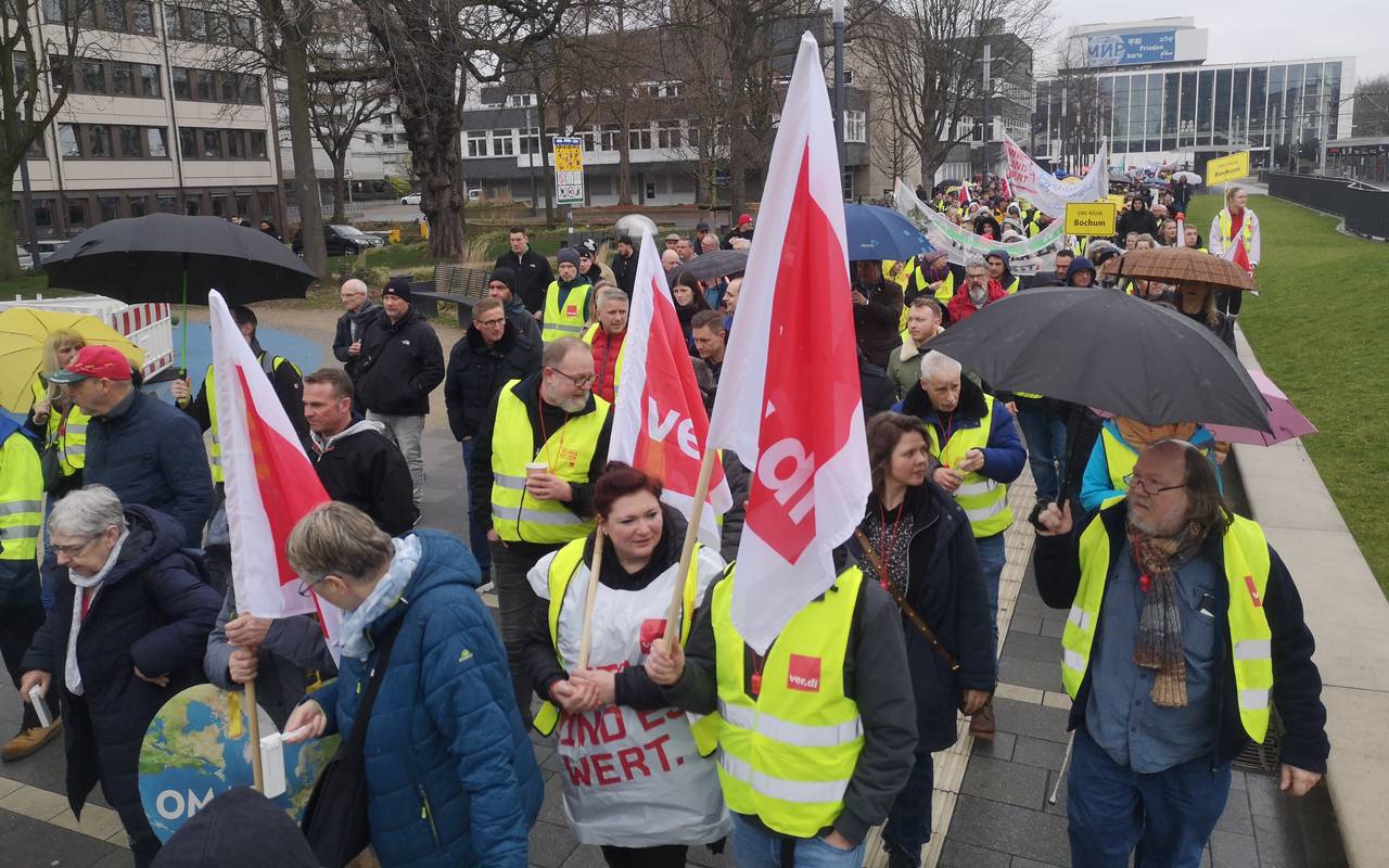Warnstreik der Gewerkschaft ver.di in Gelsenkirchen