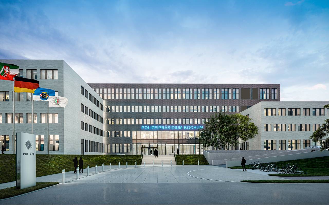 Entwurf des neuen Polizeipräsidiums Bochum