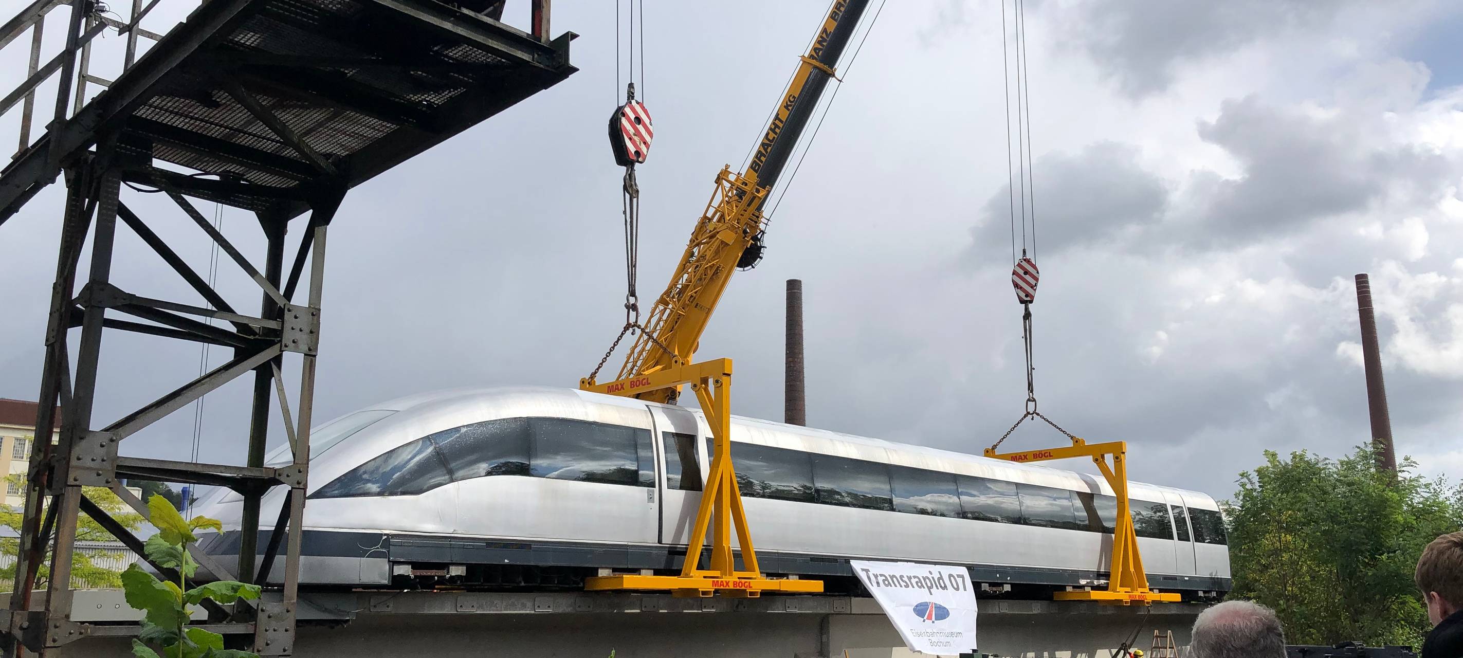 Transrapid im Eisenbahnmuseum Bochum angekommen