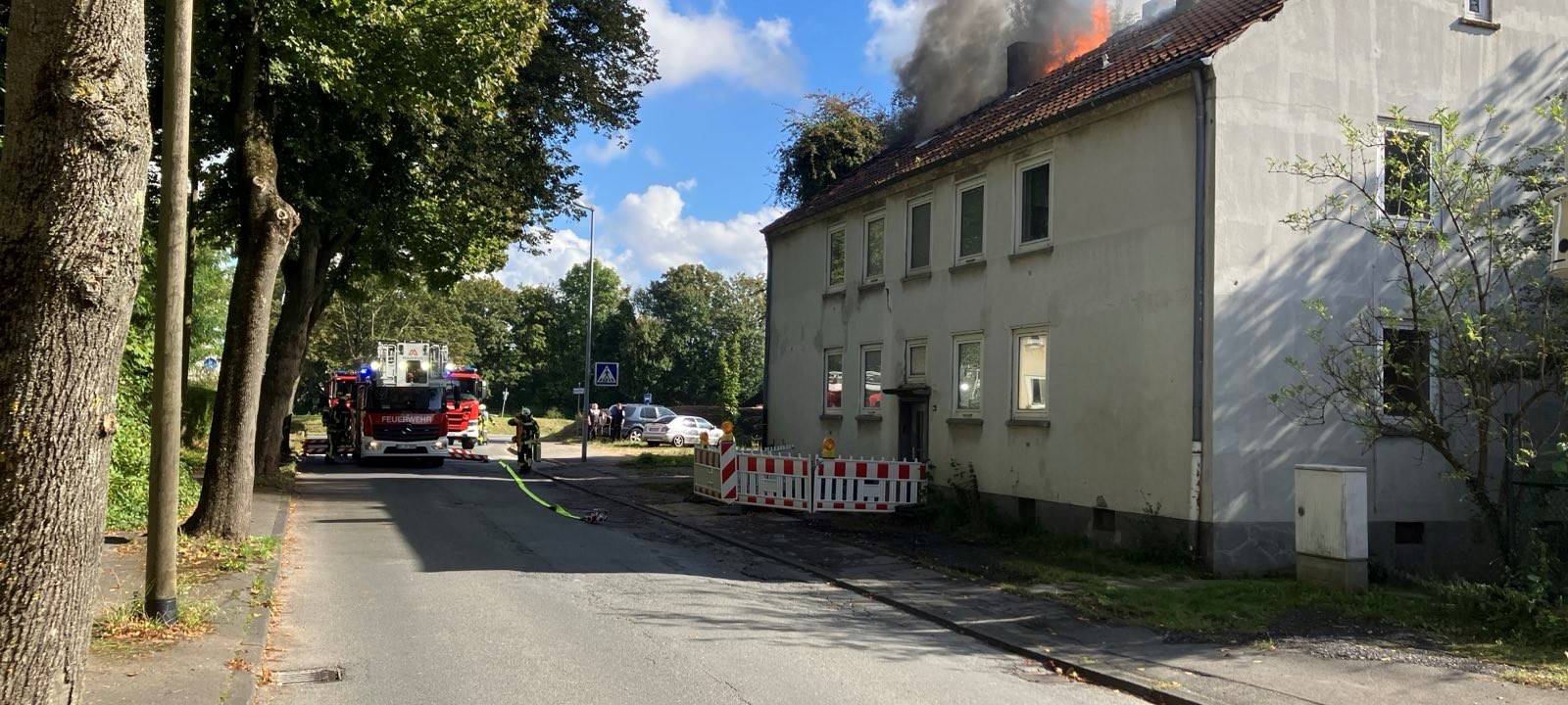 Dachstuhlbrand in Bochum-Kornharpen
