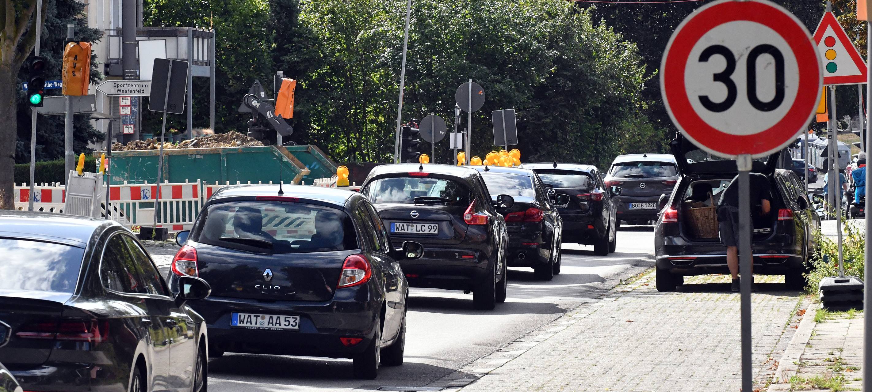 Baustelle in der Ridderstraße in Bochum