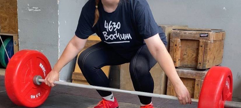 Kira Kosthorst zu Gast beim KSV Bochum, hier beim Gewichtheben, Juli 2025