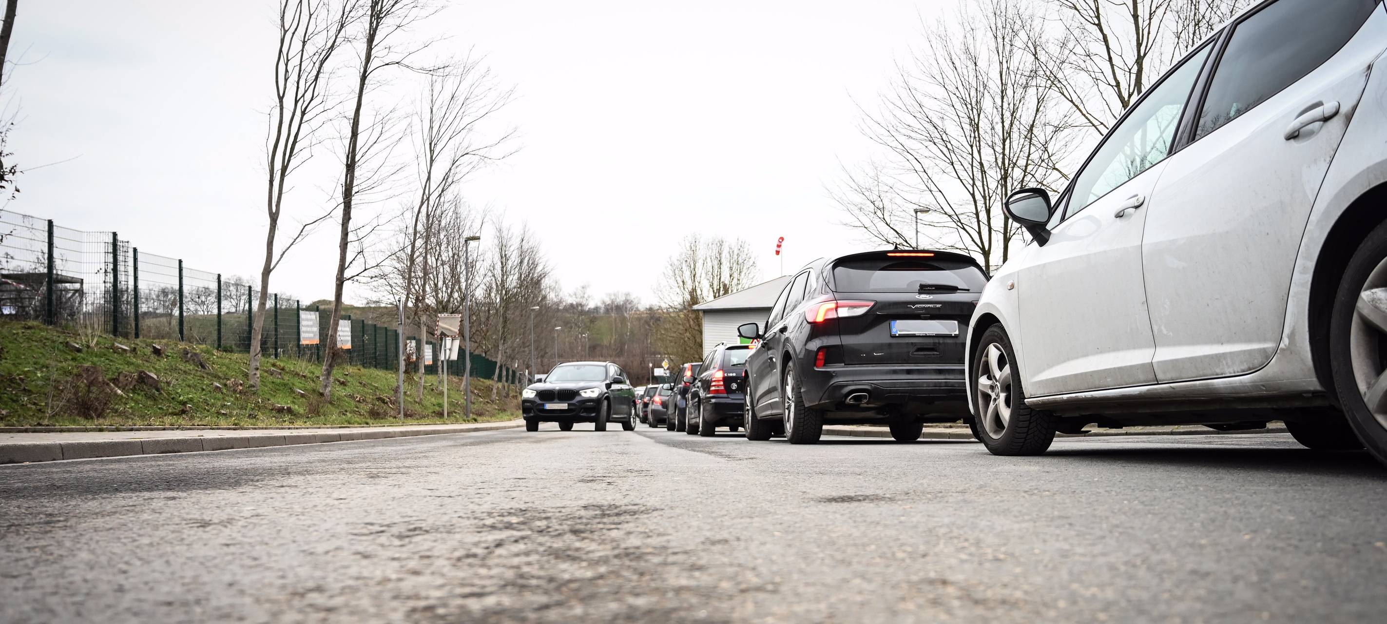 Verkehrsregelung auf der Havkenscheider Straße in Bochum-Laer