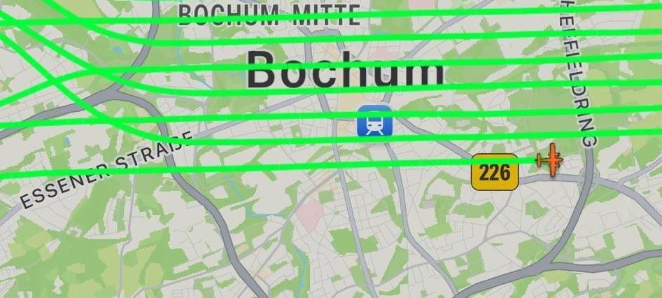 Flugzeug über Bochum: Fernwärmeleitungen im Fokus