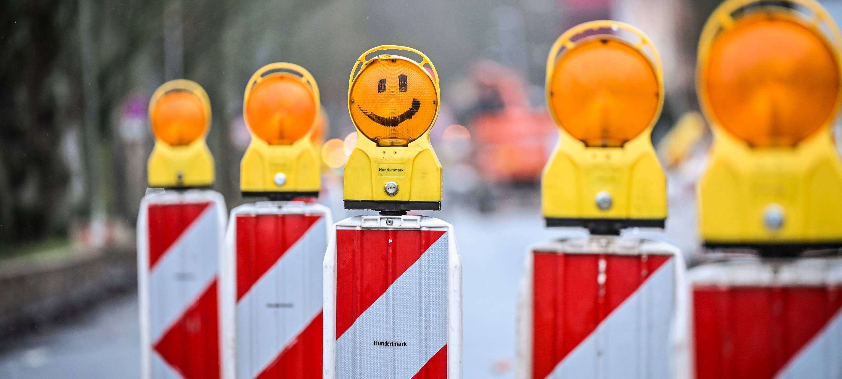 Baustelle auf der Herner Straße in Bochum