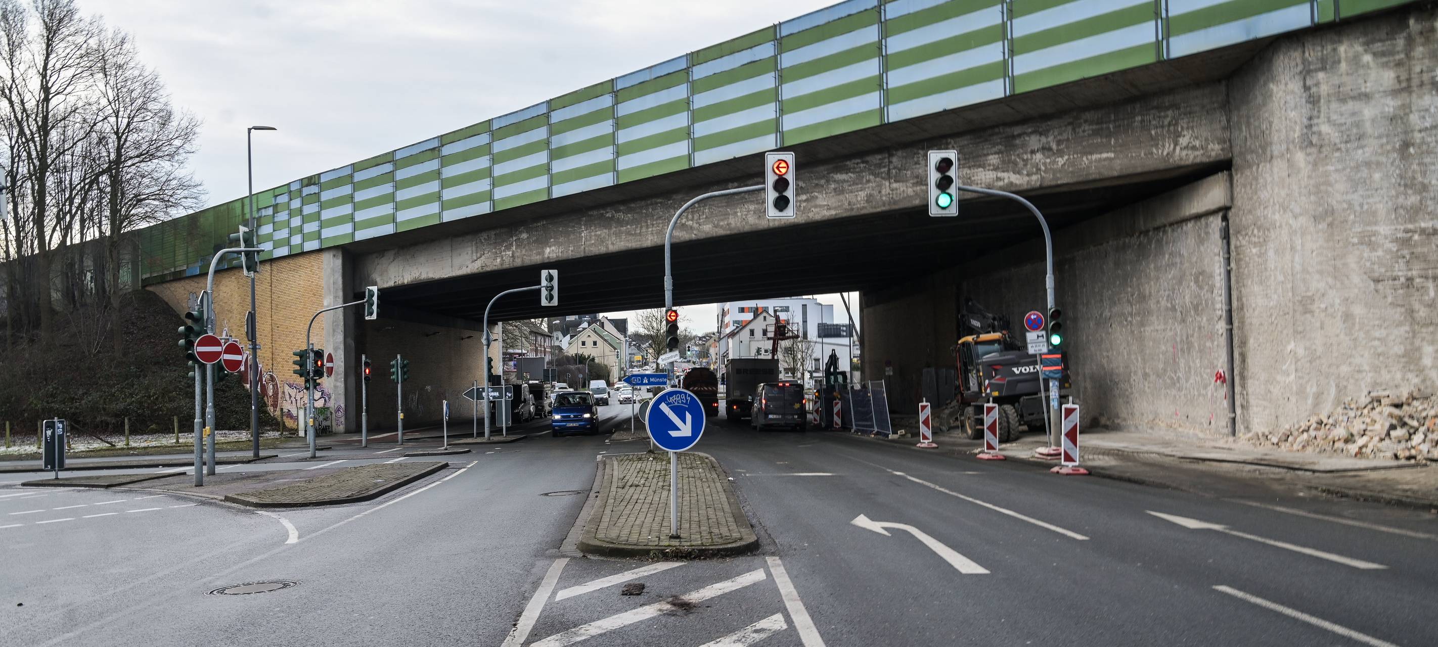 Bauarbeiten auf der Herner Straße in Bochum