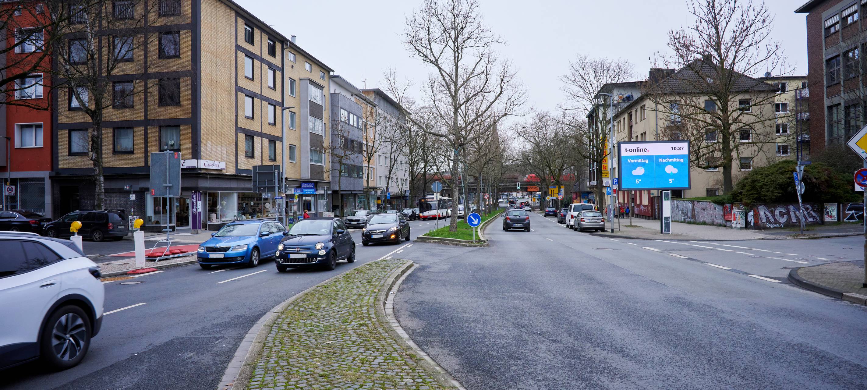Bauarbeiten auf der Königsallee in Bochum-Mitte