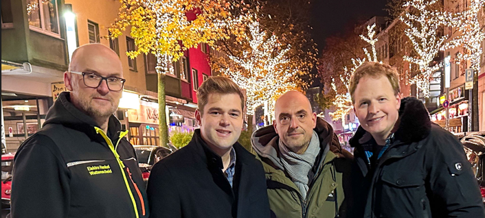 Smarte Weihnachtsbeleuchtung im Bermuda3Eck in Bochum